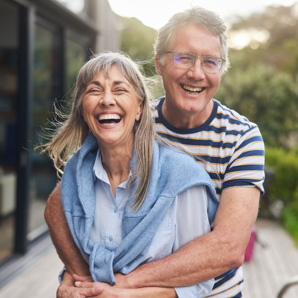 laughing senior couple